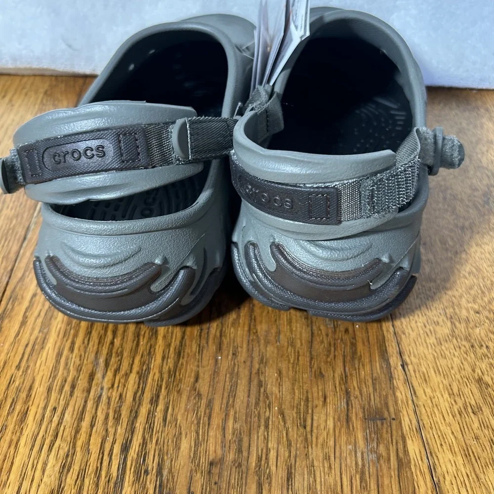 Crocs Mens Size 8 W's10 Echo Gum Ro Clog Slip On Gray Shoes